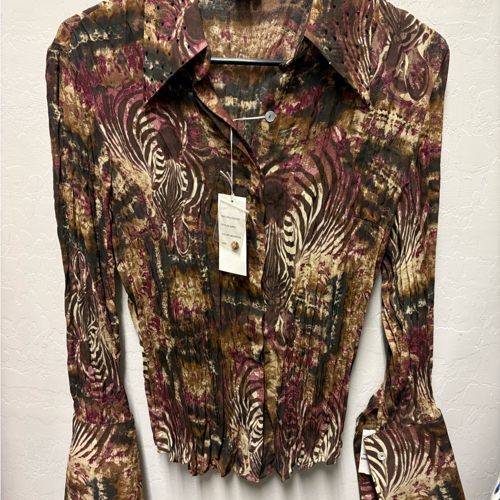 NWT Stylish Women's Multicolor Zebra Print Top
